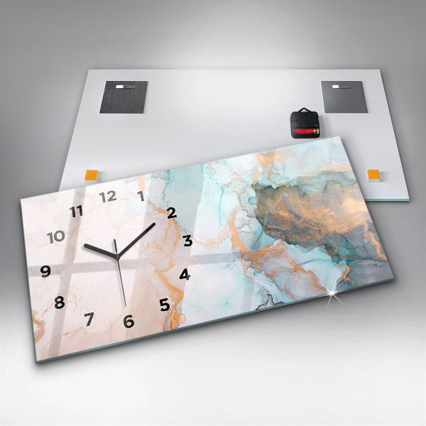 Horizontal wall clock Abstract painting