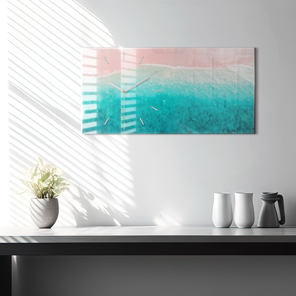 Horizontal wall clock Beach sea sand