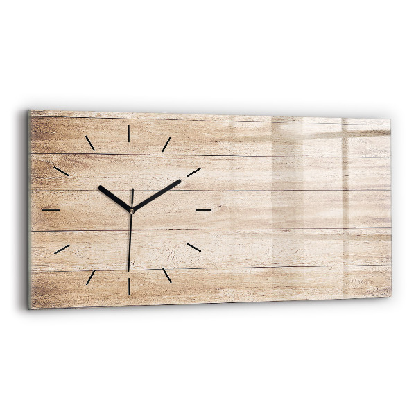 Horizontal wall clock Wooden texture