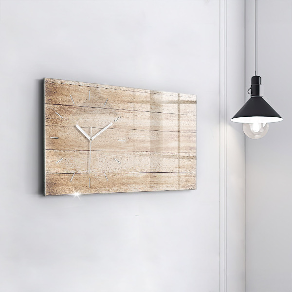 Horizontal wall clock Wooden texture