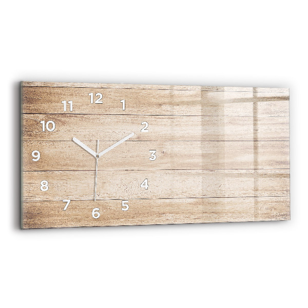 Horizontal wall clock Wooden texture
