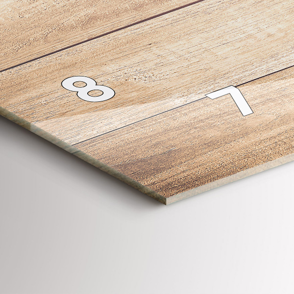 Horizontal wall clock Wooden texture