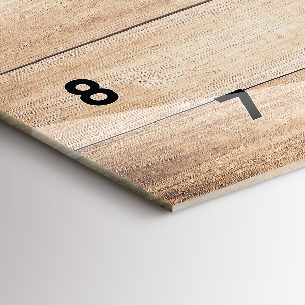 Horizontal wall clock Wooden texture