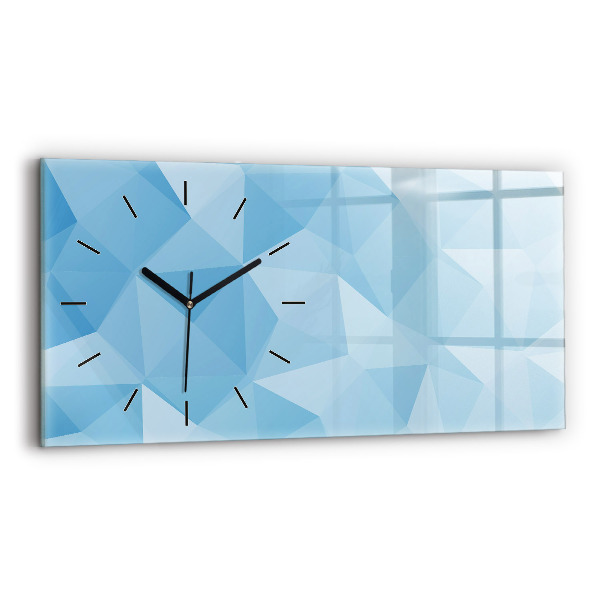 Horizontal wall clock Triangles abstract