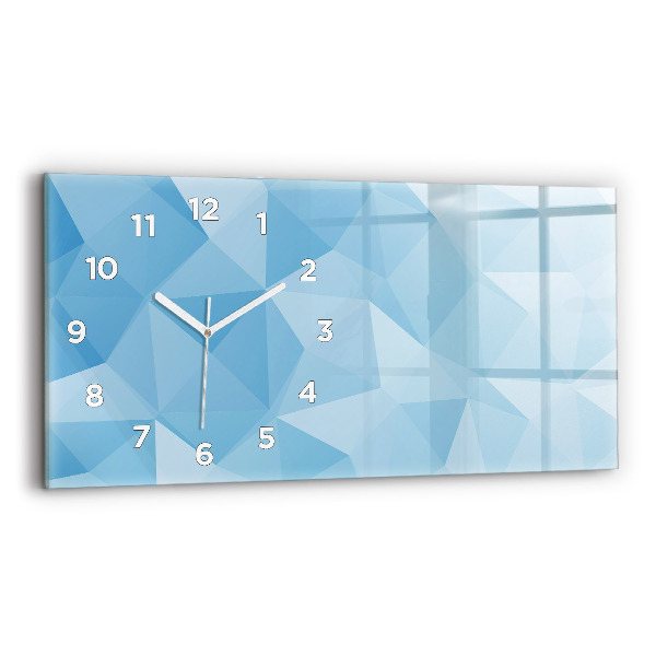 Horizontal wall clock Triangles abstract