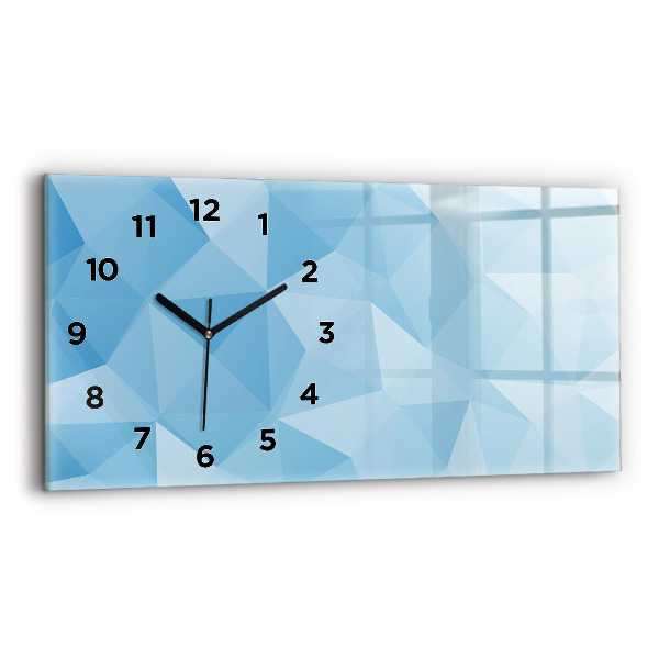 Horizontal wall clock Triangles abstract