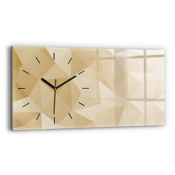 Horizontal wall clock Triangles abstract