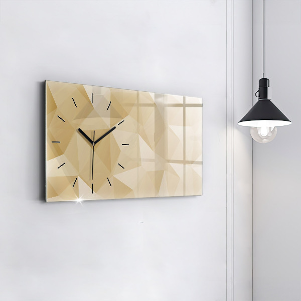 Horizontal wall clock Triangles abstract