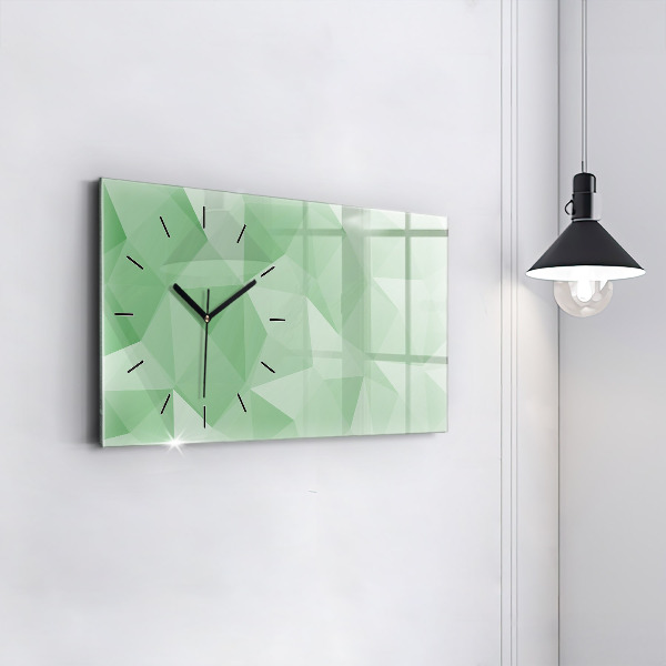 Horizontal wall clock Triangles abstract