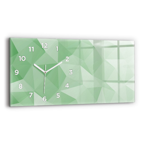 Horizontal wall clock Triangles abstract
