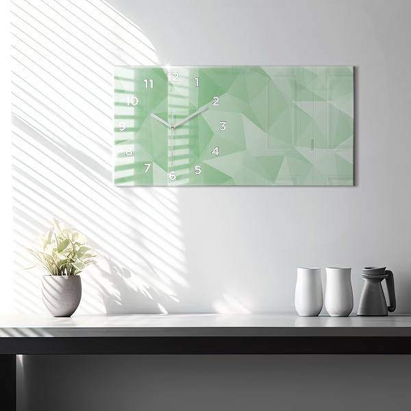 Horizontal wall clock Triangles abstract
