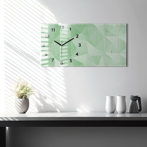 Horizontal wall clock Triangles abstract