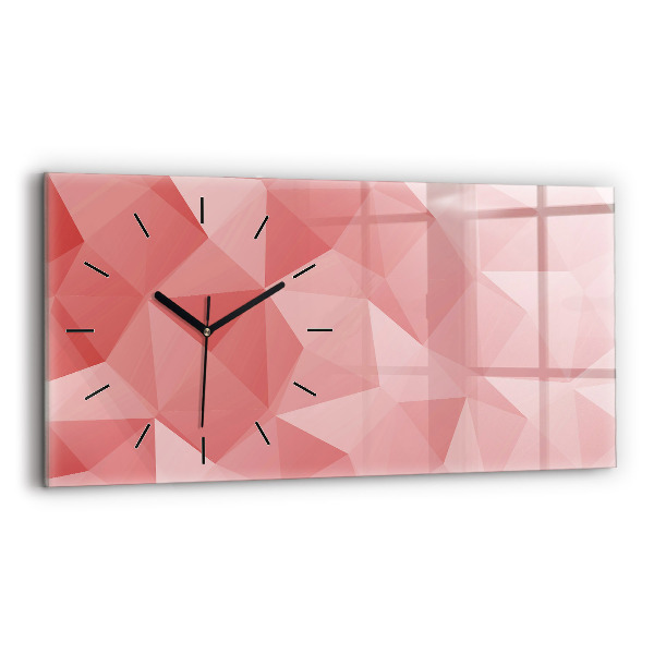 Horizontal wall clock Triangles abstract