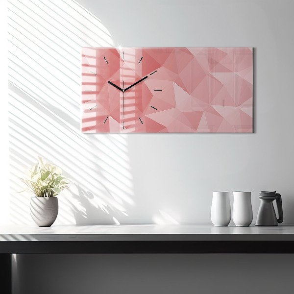 Horizontal wall clock Triangles abstract