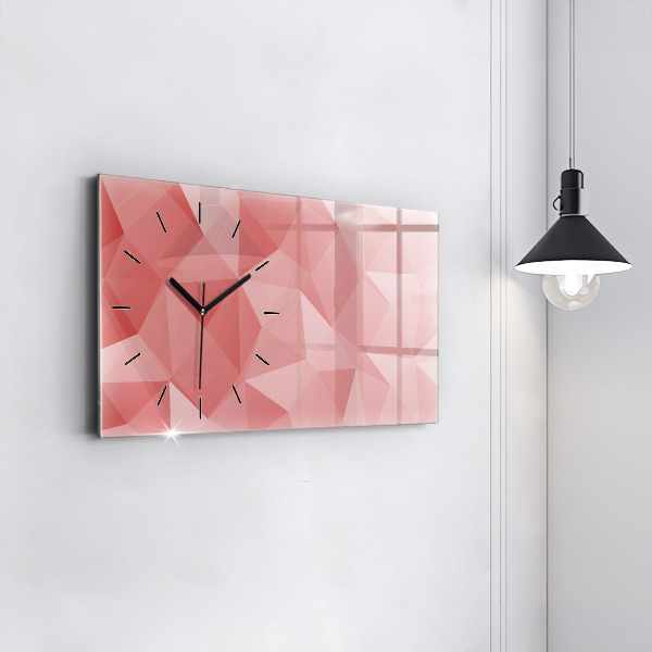 Horizontal wall clock Triangles abstract