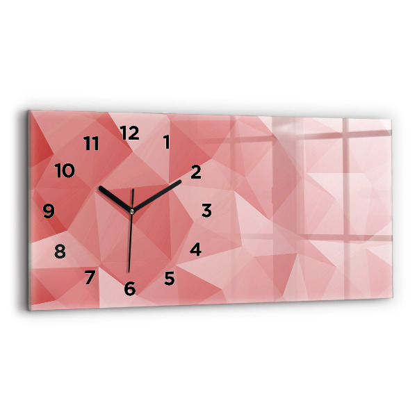 Horizontal wall clock Triangles abstract