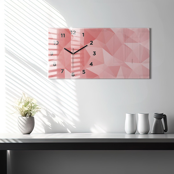 Horizontal wall clock Triangles abstract