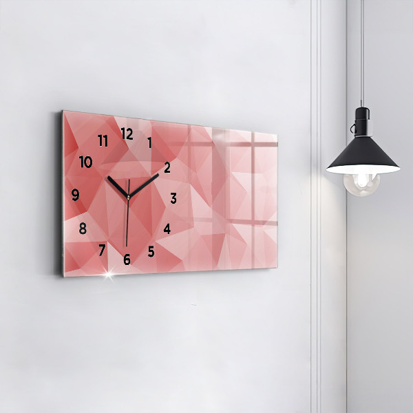 Horizontal wall clock Triangles abstract