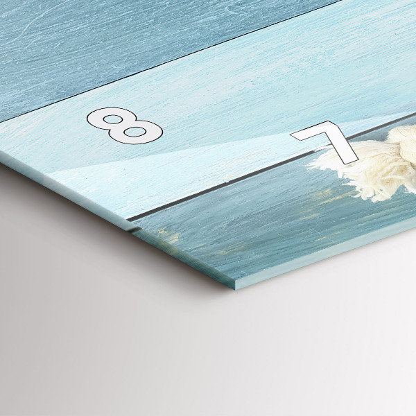 Horizontal wall clock Boards stripes and shell