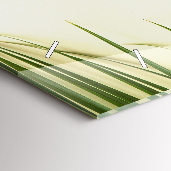 Horizontal wall clock Monstera leaves