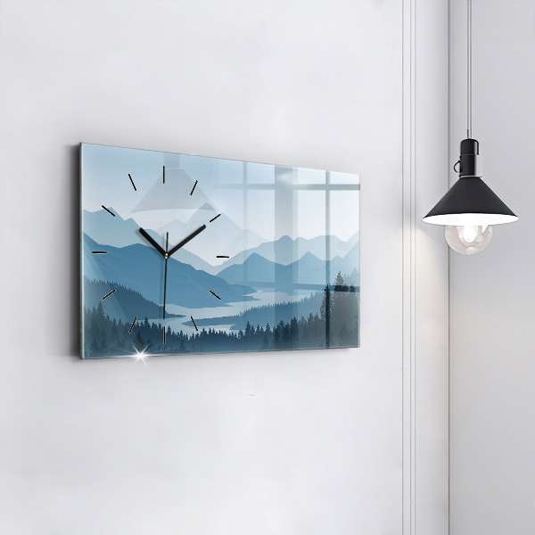 Horizontal wall clock Mountain Landscape