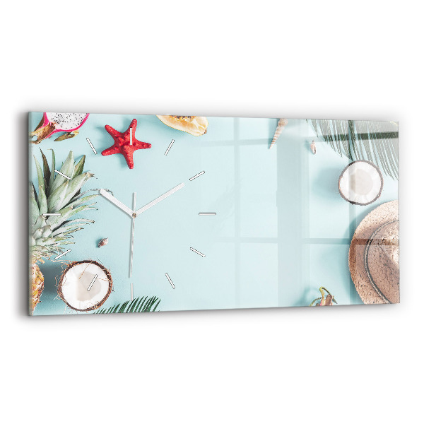 Horizontal wall clock Summer composition