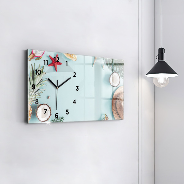 Horizontal wall clock Summer composition