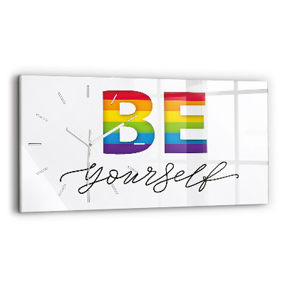 Horizontal wall clock The inscription be yourself