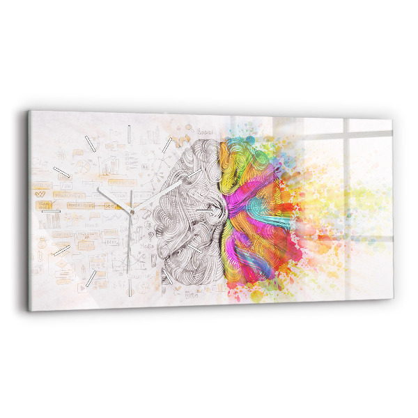 Horizontal wall clock Abstraction brain