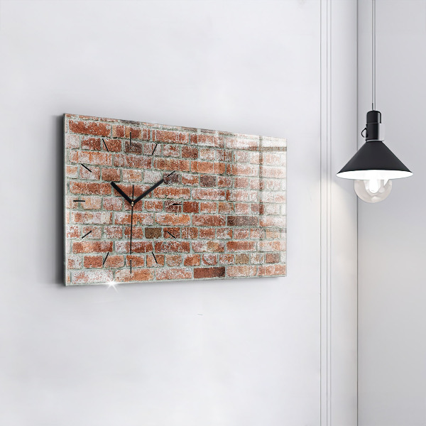 Horizontal wall clock Brick wall