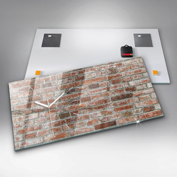Horizontal wall clock Brick wall
