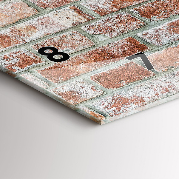 Horizontal wall clock Brick wall