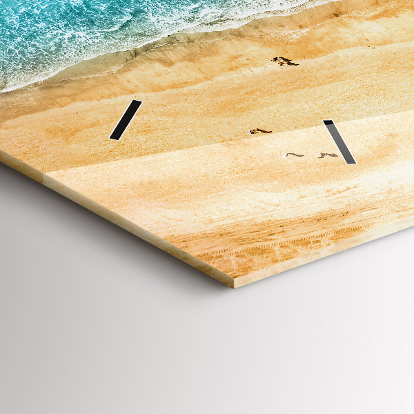 Horizontal wall clock sea beach people