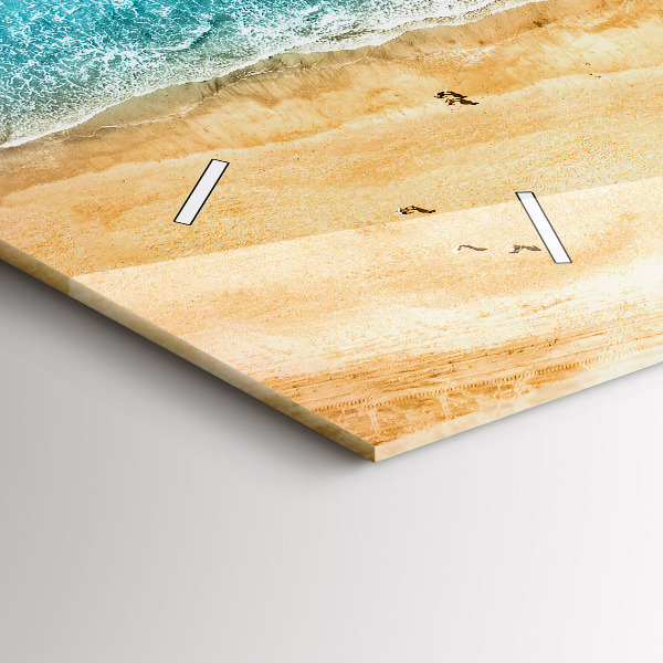 Horizontal wall clock sea beach people