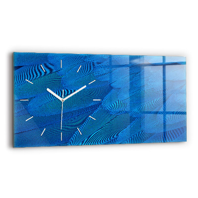 Horizontal wall clock Bird feather