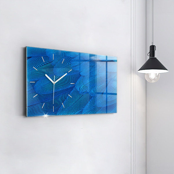 Horizontal wall clock Bird feather