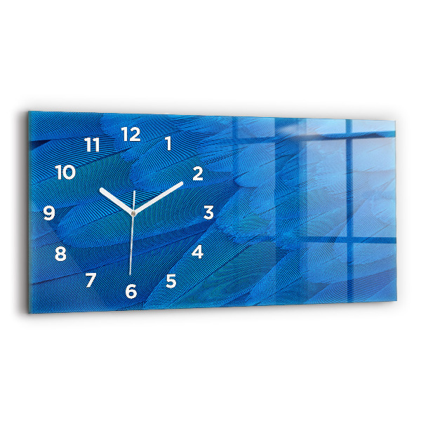 Horizontal wall clock Bird feather