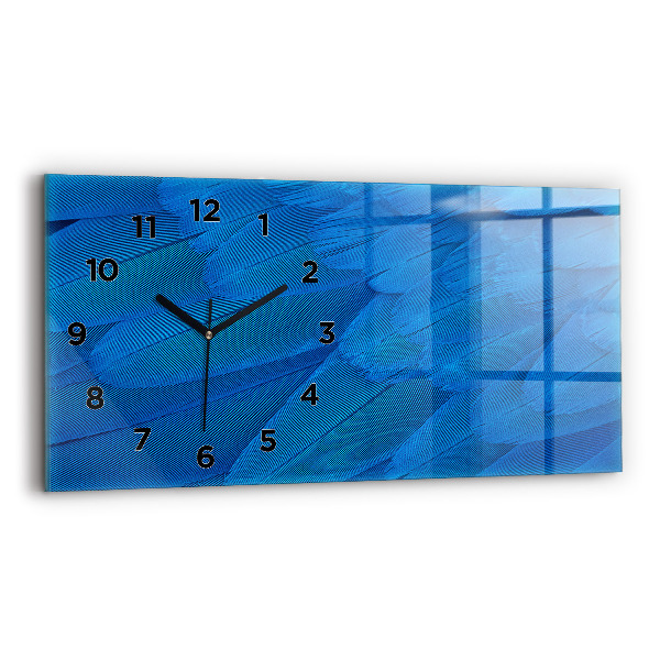 Horizontal wall clock Bird feather