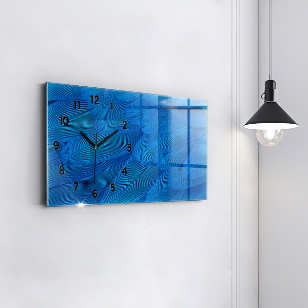Horizontal wall clock Bird feather