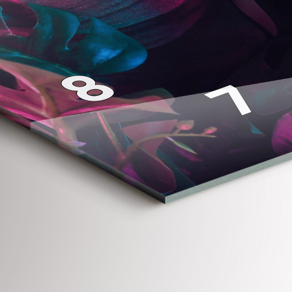 Horizontal wall clock Exotic flowers