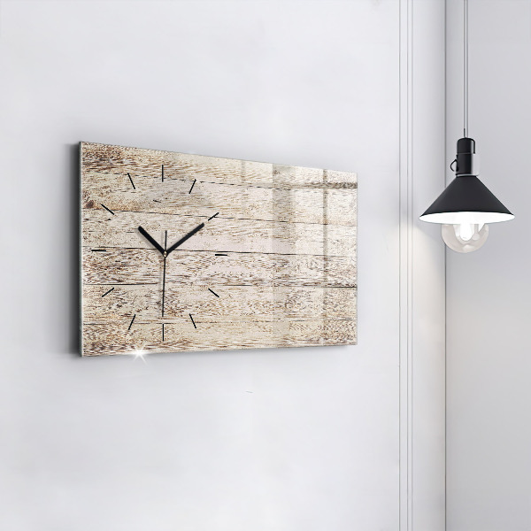 Horizontal wall clock Wooden panels