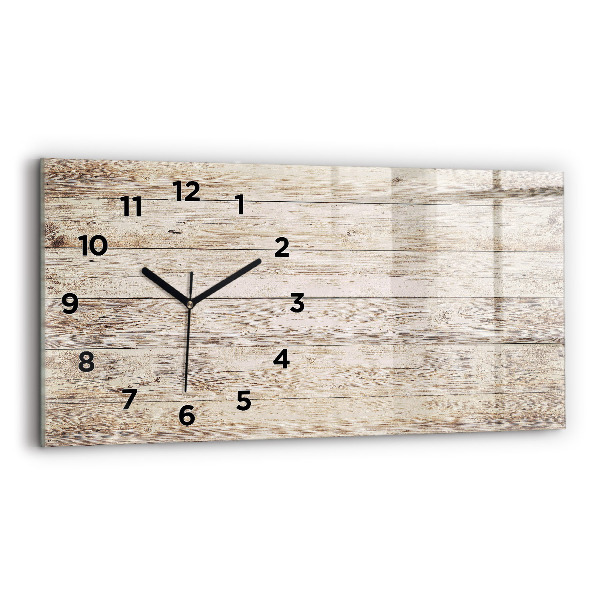 Horizontal wall clock Wooden panels