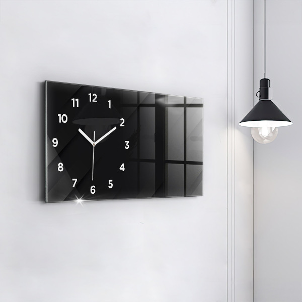 Horizontal wall clock Dark wall pattern