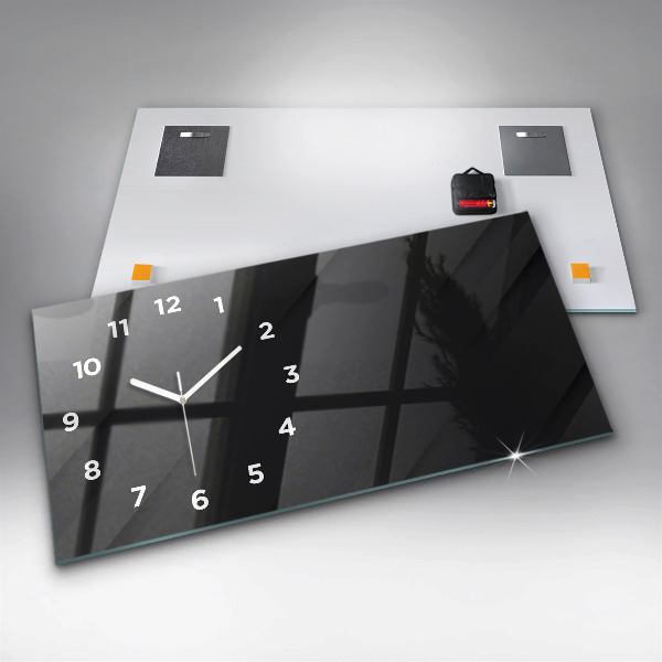 Horizontal wall clock Dark wall pattern