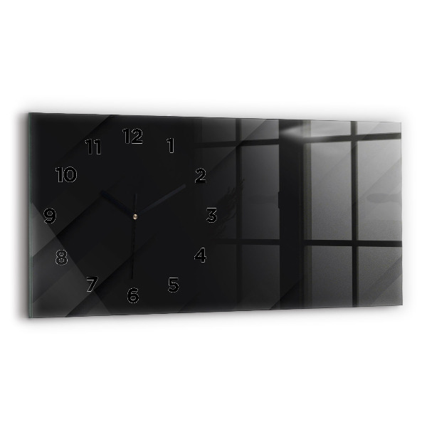 Horizontal wall clock Dark wall pattern