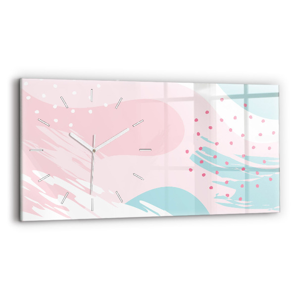 Horizontal wall clock Pastel abstraction