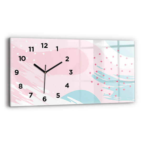 Horizontal wall clock Pastel abstraction