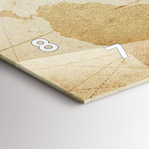 Horizontal wall clock Vintage world map