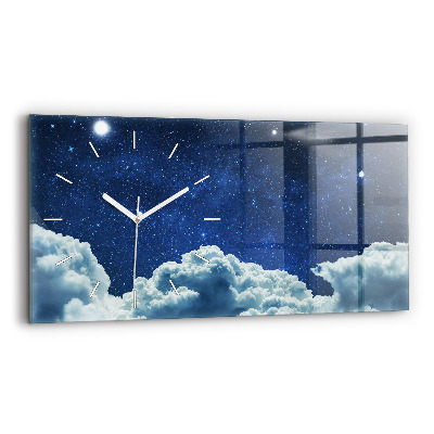 Horizontal wall clock Night sky