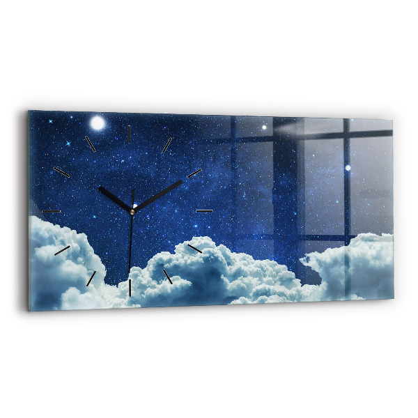 Horizontal wall clock Night sky